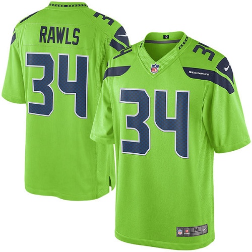 Men's Limited Thomas Rawls Nike Jersey Green - #34 Rush NFL Seattle Seahawks